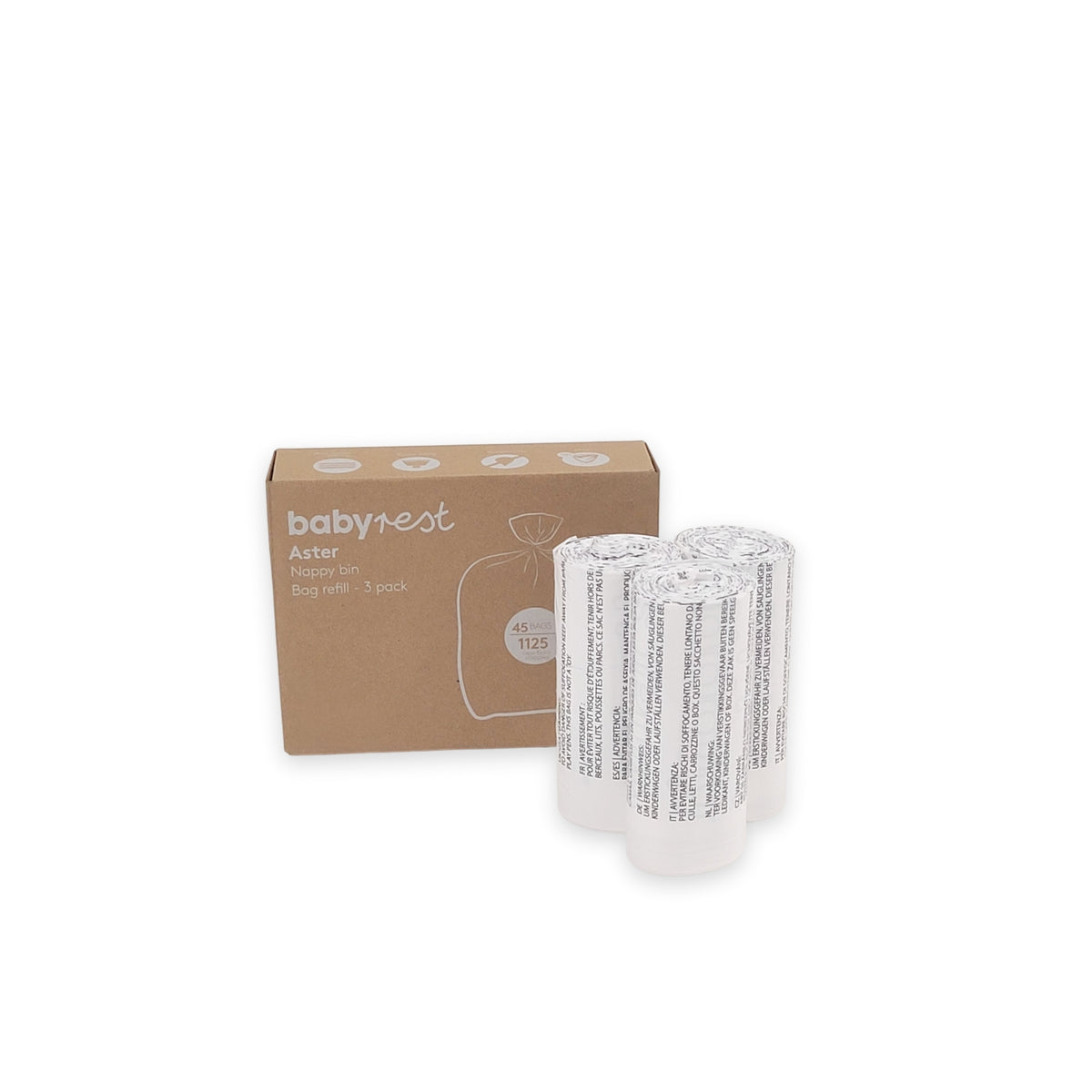Shop Babyrest Aster Nappy Bin Bags Refill 3 pack Online Melbourne at Kiddie Country™️