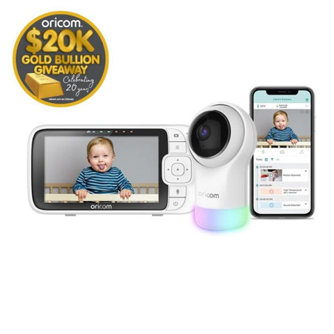 Oricom 5″ Smart HD Nursery Pal Glow+ Baby Monitor