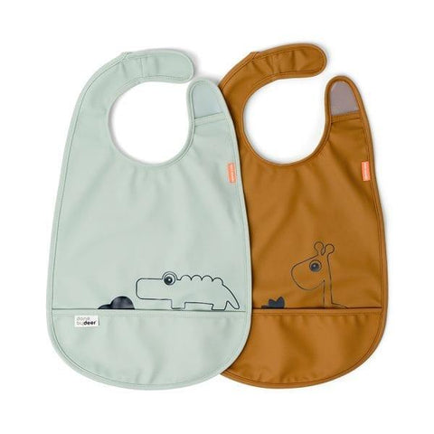 Done by Deer Velcro Bibs 2-Pack Deer Friends - Kiddie Country