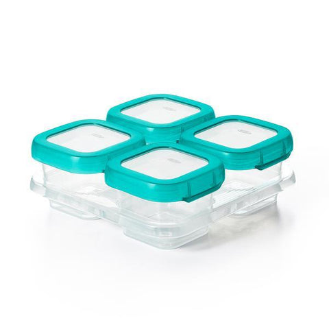 OXO TOT Baby Blocks Freezer Storage Container Set 4oz Teal - Kiddie Country