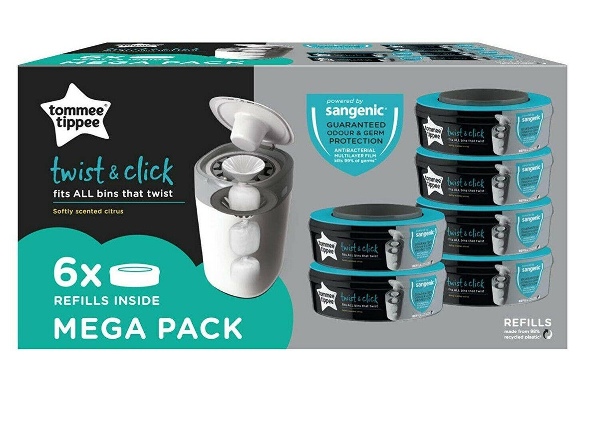 Shop Tommee Tippee Sangenic Advanced Nappy Bin Disposal System Refill 6