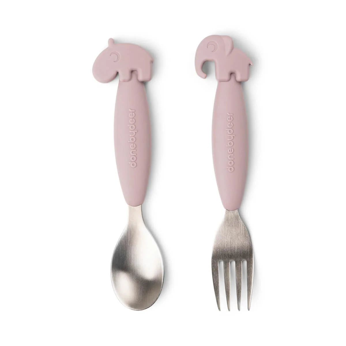 Done By Deer Easy-Grip Spoon and Fork Set Deer Friends