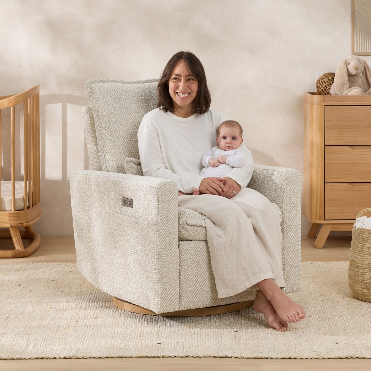 Tweed Glider Rocker Il Tutto Frankie Electric Recliner Glider Nursery Chair Soft Tweed ...