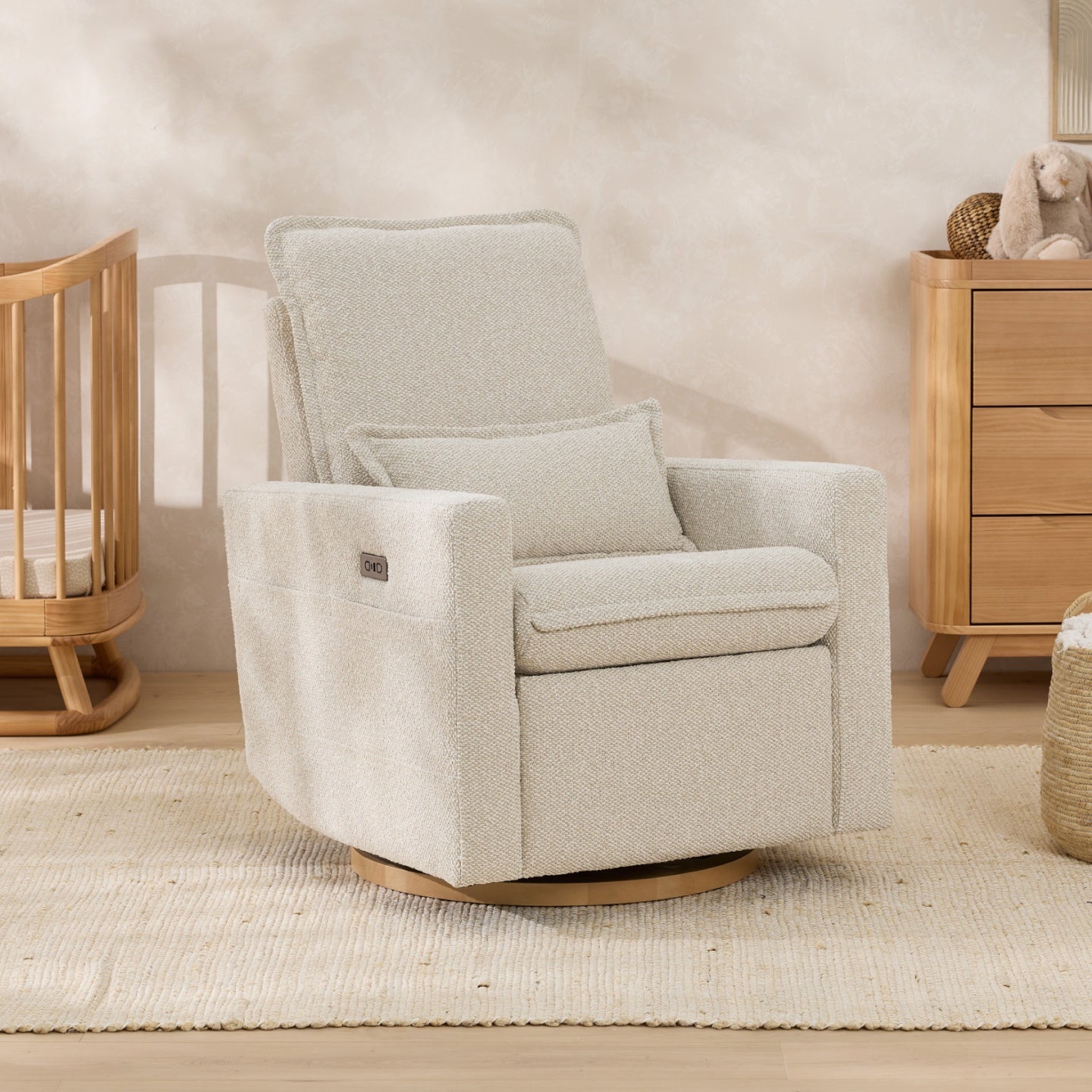 Tweed Glider Rocker Il Tutto Frankie Electric Recliner Glider Nursery Chair Soft Tweed ...