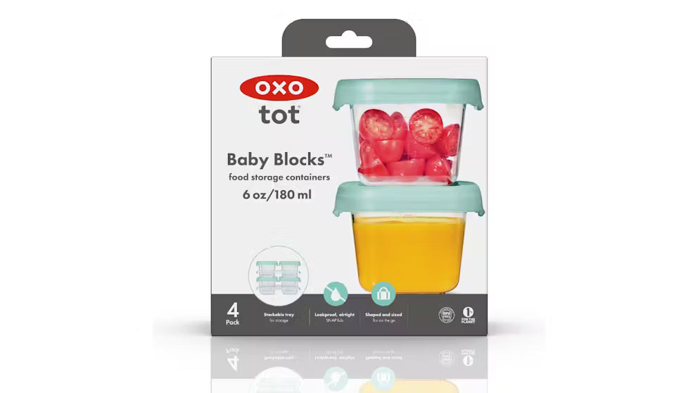 OXO Tot 180ml Baby Blocks Freezer Storage Container – 4 Pack (Opal)