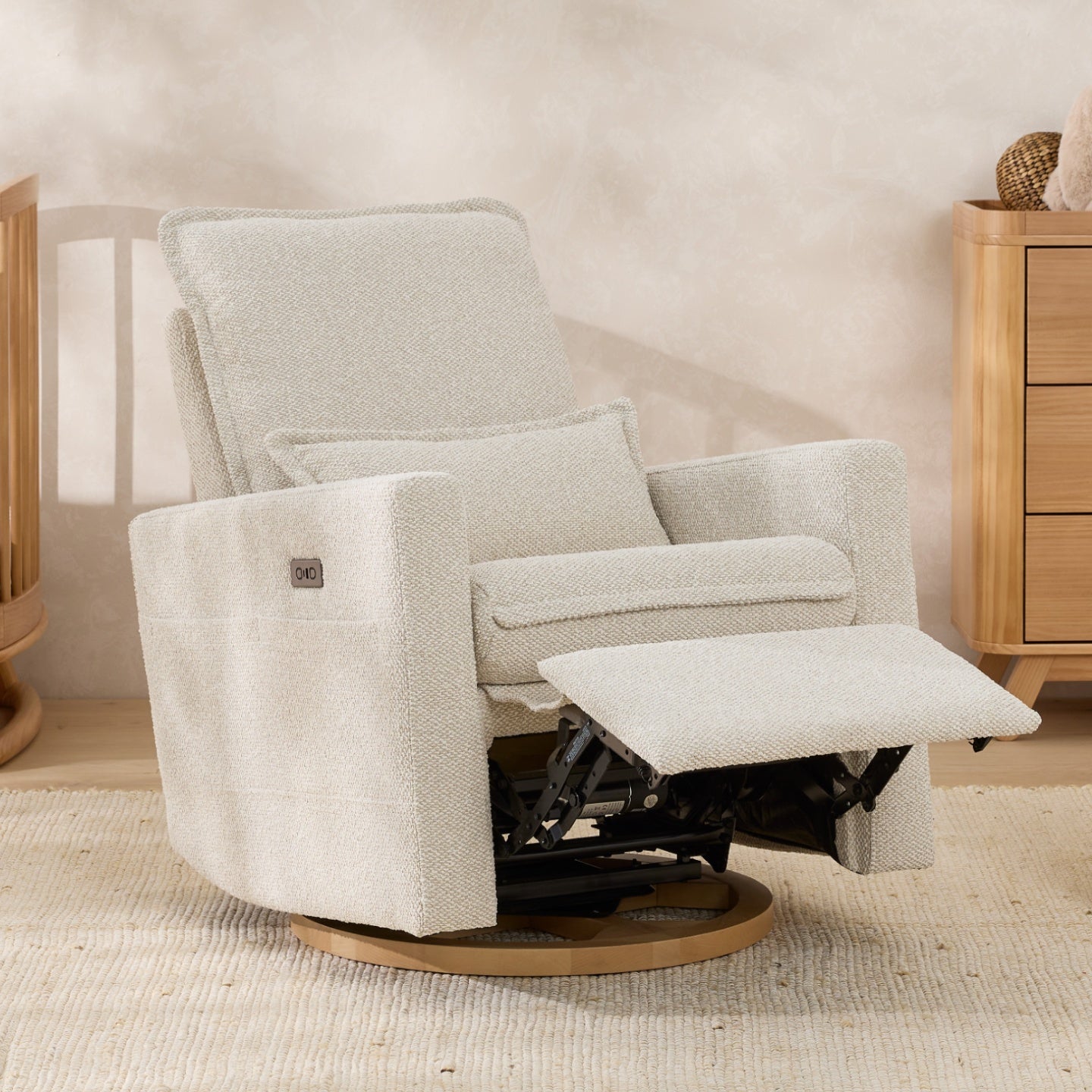 Tweed Glider Rocker Il Tutto Frankie Electric Recliner Glider Nursery Chair Soft Tweed ...