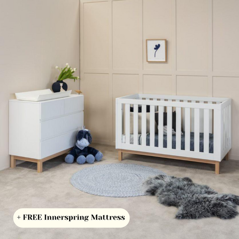 Babyrest Bailey Nursery Package 140x70 with FREE Innerspring Mattress