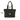 Everyday Tote interior pockets and gingham lining, shown in Moss Green