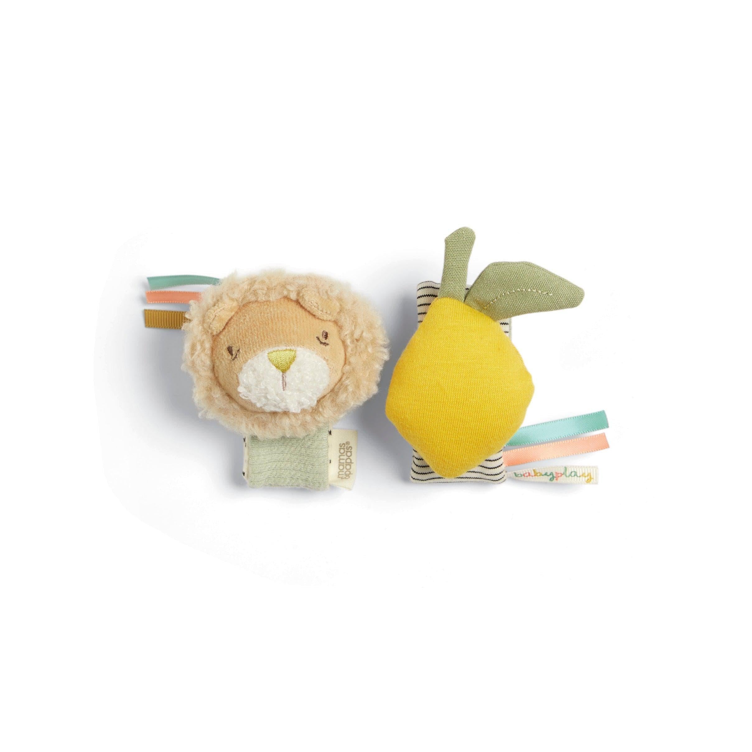 Mamas & Papas Wrist Rattles - Lion/Lemon  (2 Pack)