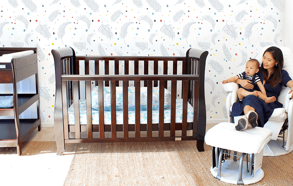 Sleigh cot deals and change table