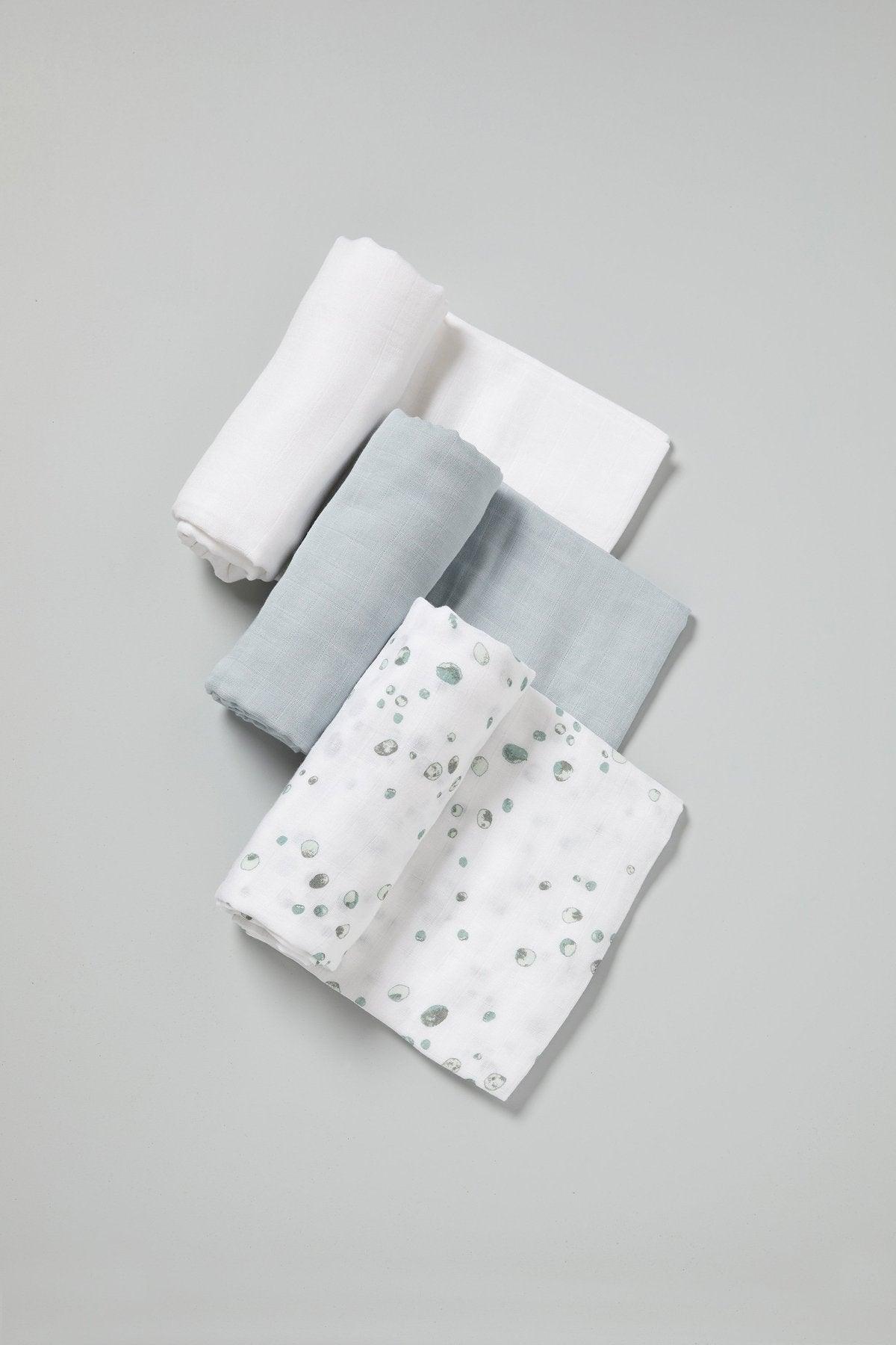 Little Bamboo Muslin Wraps 3pk - Kiddie Country