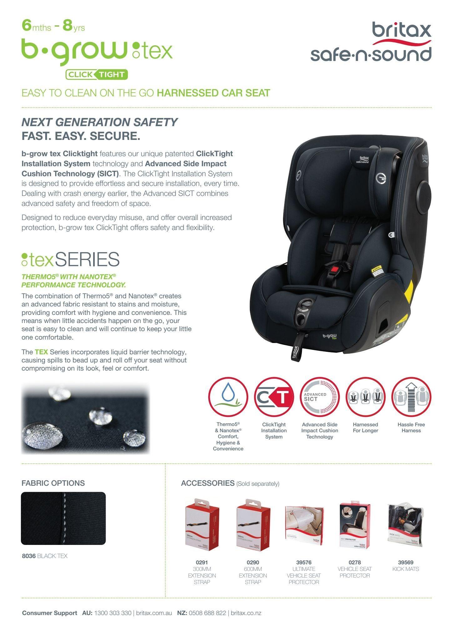 Britax B Grow Clicktight TEX Car Seat - Kiddie Country